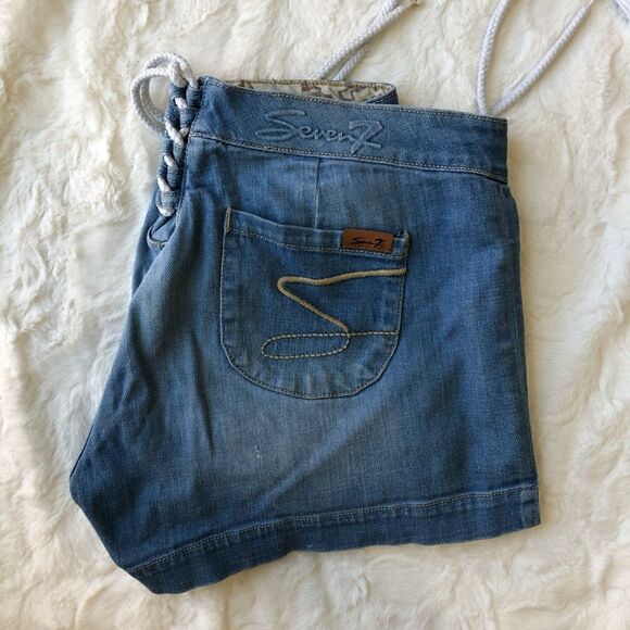 Seven7 Lace Up Shortie Denim Shorts - Women’s 30 - Picture 5 of 5